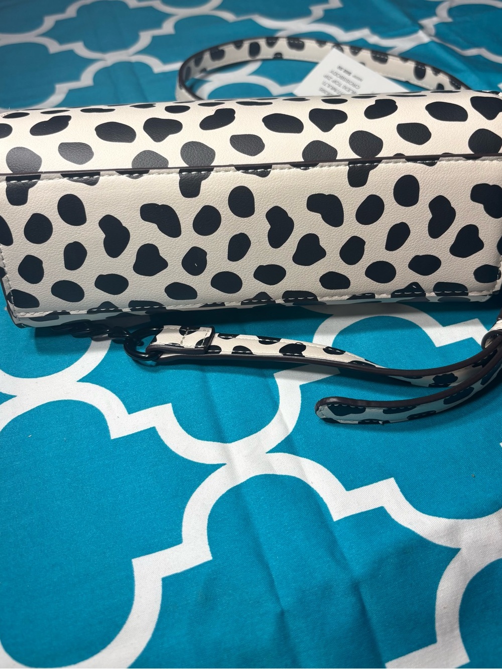 New Steve Madden Blexi Top Zip Black & White Spotted Crossbody Bag MSRP $68 - Picture 6 of 7